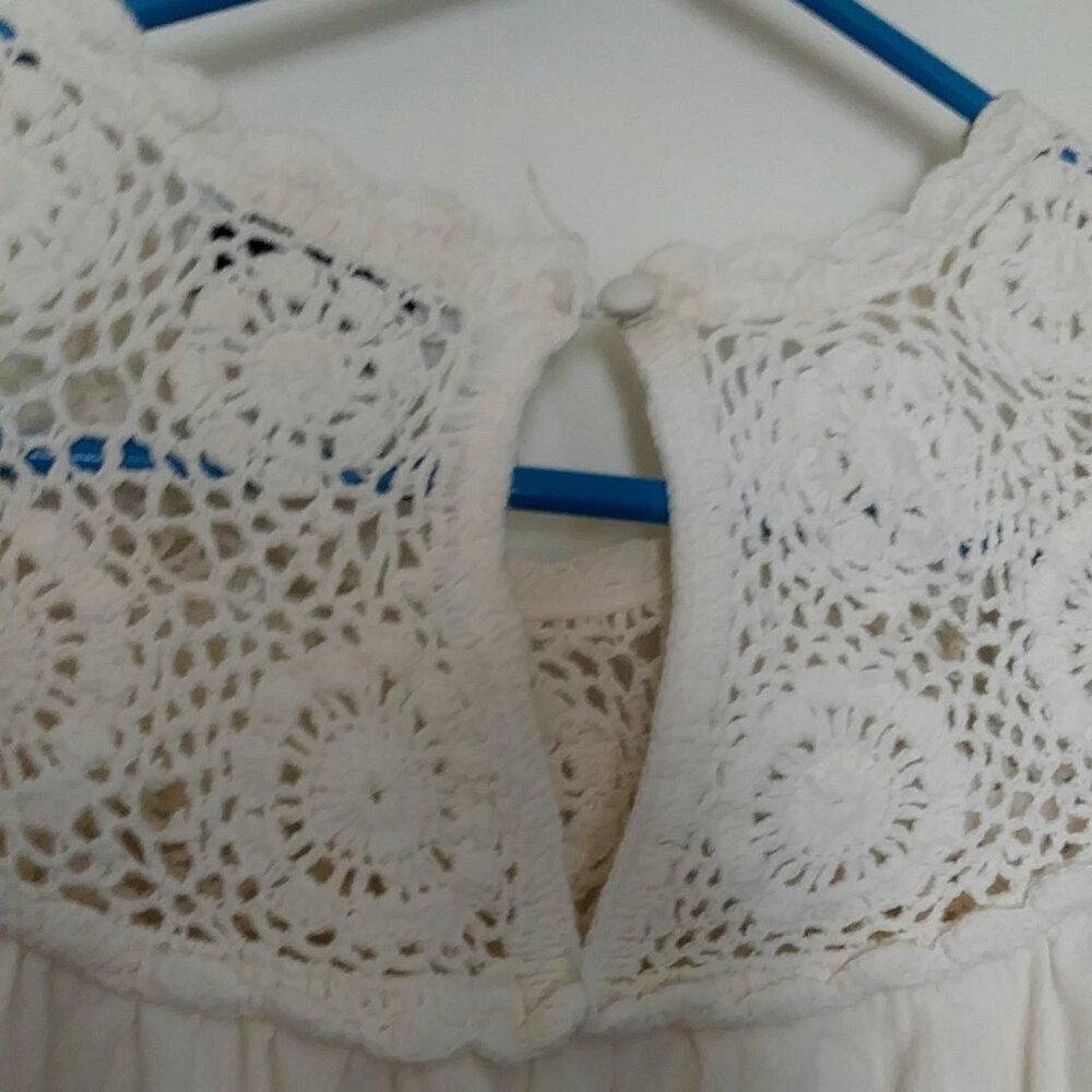 โจ & Other Stories Paris Atelier Mini Dress โจ Size 10 | Muslin Natural Crochet - Picture 3 of 11